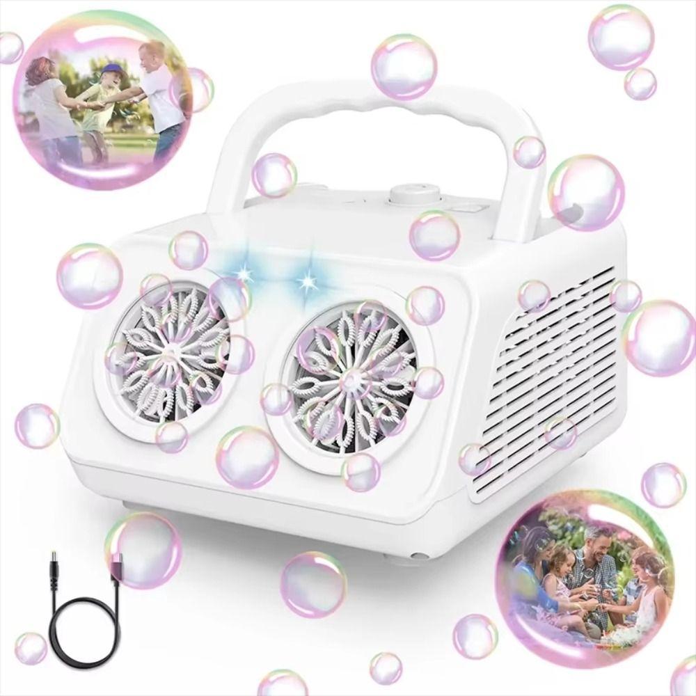 With 2 Fans Automatic Bubble Machine 26 Holes Upgraded Bubble Maker Birthday Wedding білий
With 2 Fans Automatic Bubble Machine 26 Holes Upgraded Bubble Maker Birthday Wedding білий