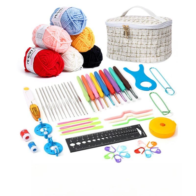 Chic Crochet Hook Set Knitting Tools 4 Ply Yarn With Stitch Markers Measuring Tape Sewing Supplies Kit For Home Crafting Gift
Chic Crochet Hook Set Knitting Tools 4 Ply Yarn With Stitch Markers Measuring Tape Sewing Supplies Kit For Home Crafting Gift