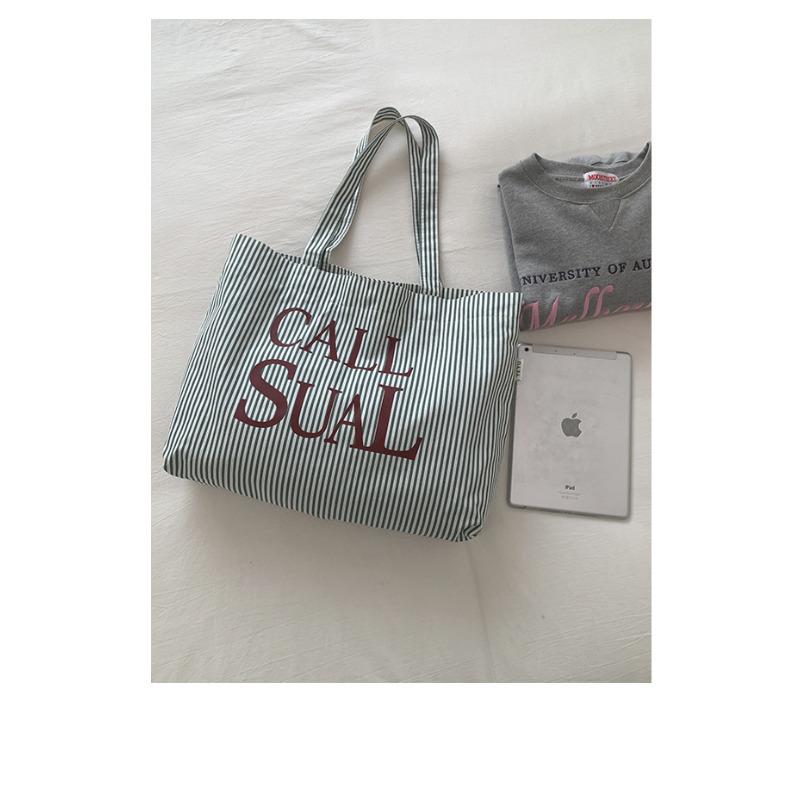 Korean Style College Stripe Letter Tote Bag Large Capacity Canvas Shoulder Bag for Students
Korean Style College Stripe Letter Tote Bag Large Capacity Canvas Shoulder Bag for Students