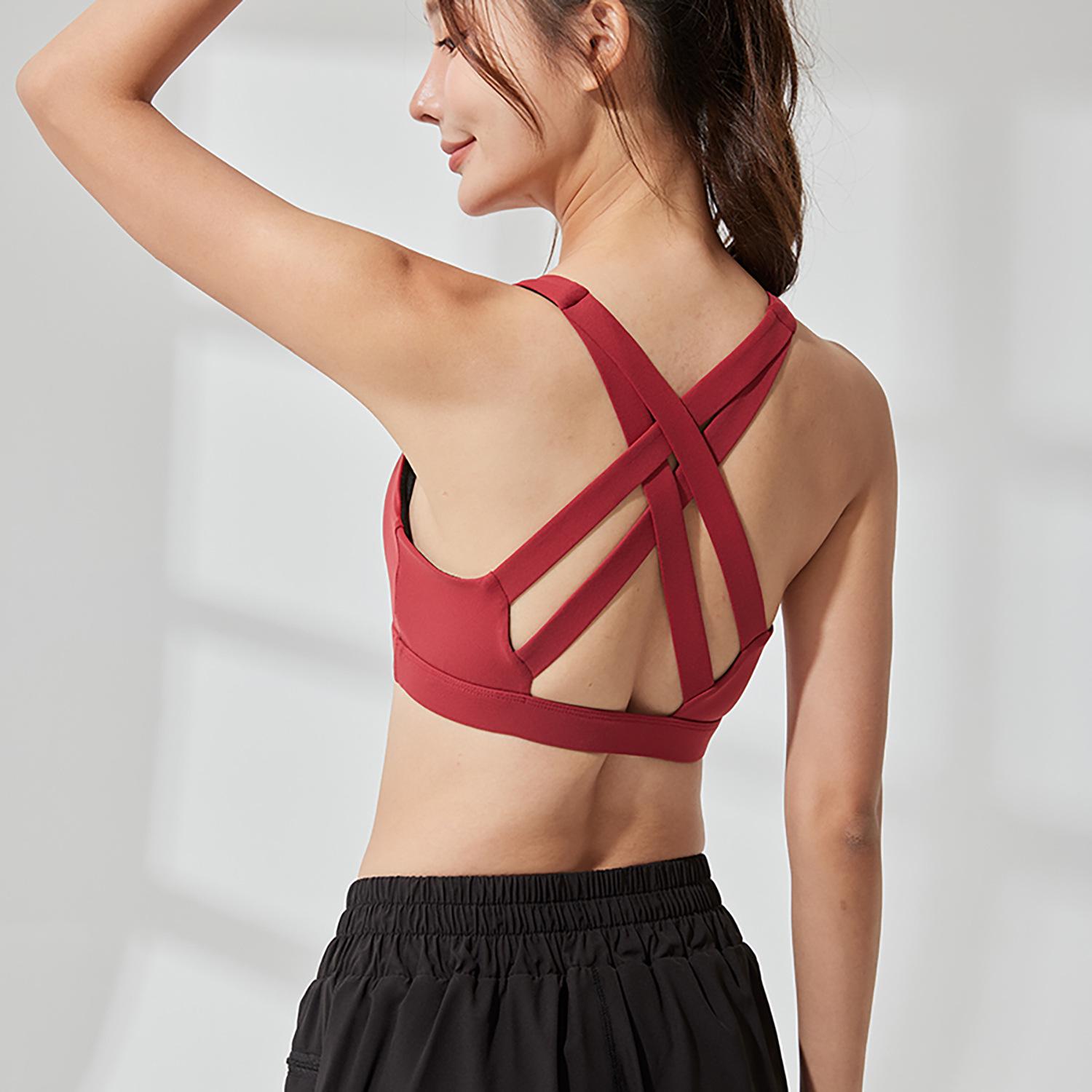 Женский спортивный бюстгальтер с высокой степенью поддержки и защитой от ударов - Йога-топ с перекрестной спинкой XXL бордовый
Женский спортивный бюстгальтер с высокой степенью поддержки и защитой от ударов - Йога-топ с перекрестной спинкой XXL бордовый