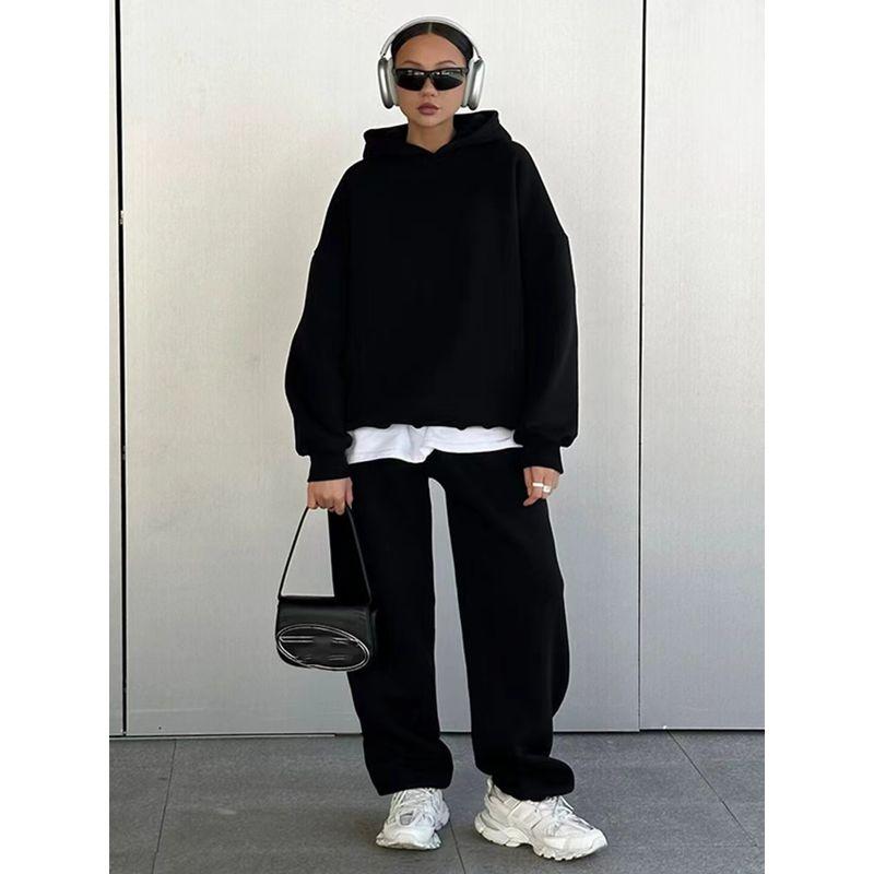 Fashion Autumn and Winter Leisure Sports Hooded Sweatshirt Skinny Pants Suit Hooded Top and Pants Set Black S
Fashion Autumn and Winter Leisure Sports Hooded Sweatshirt Skinny Pants Suit Hooded Top and Pants Set Black S