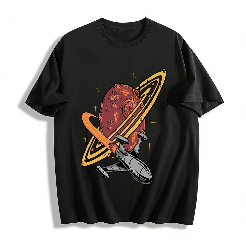 Vintage Spaceship Ring Planet Print Casual T-Shirt Pure cotton T-shirt 6XL
Vintage Spaceship Ring Planet Print Casual T-Shirt Pure cotton T-shirt 6XL