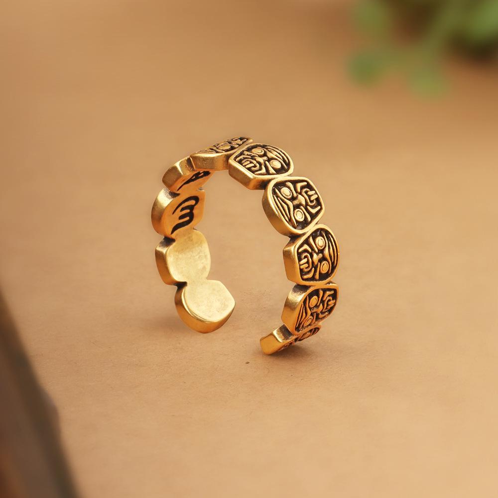 Zha Jila Women s Retro Chinese Six-Character Mantra Adjustable Ring Adjustable Open Size
Zha Jila Women s Retro Chinese Six-Character Mantra Adjustable Ring Adjustable Open Size