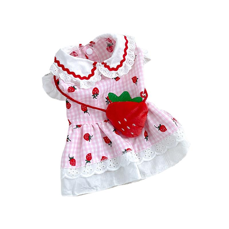 Cute Strawberry Pet Dress for Dogs Spring Summer Cartoon Outfit with Backpack Design Small Medium Puppy Clothes Dog Costume (Pink,XS(old)) розовый
Cute Strawberry Pet Dress for Dogs Spring Summer Cartoon Outfit with Backpack Design Small Medium Puppy Clothes Dog Costume (Pink,XS(old)) розовый