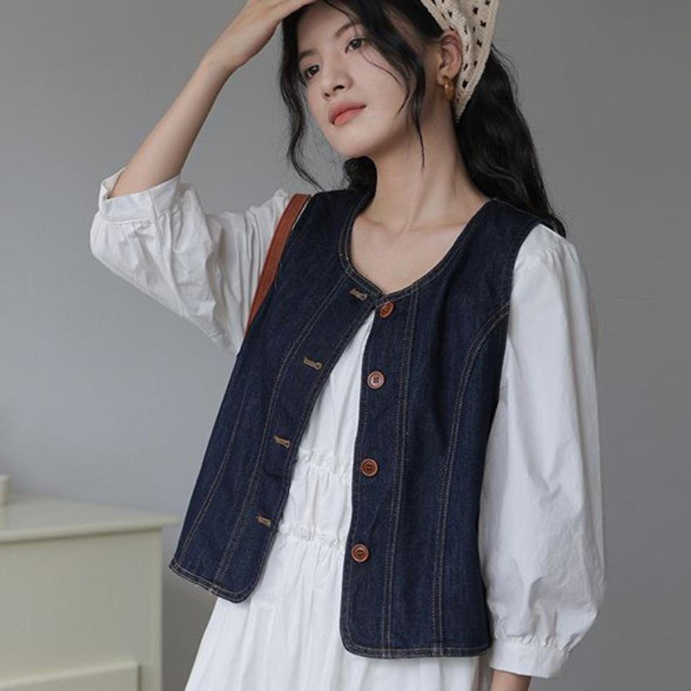 Y2K Button-up Short Coats Blue Cropped Sleeveless Jacket Simple Vintage Denim Vests Ladies L синій
Y2K Button-up Short Coats Blue Cropped Sleeveless Jacket Simple Vintage Denim Vests Ladies L синій