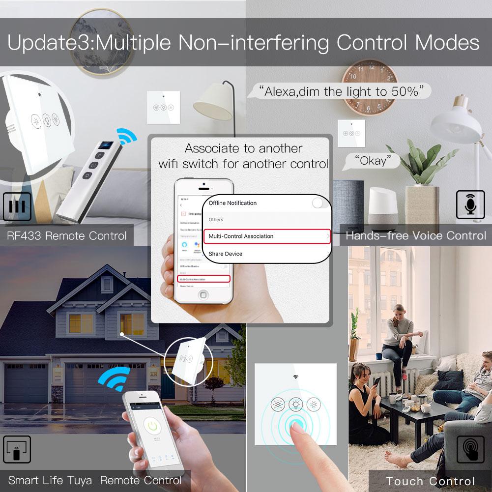 Новый Wi-Fi RF Smart Light Dimmer Switch 2/3Way Smart Life/Tuya APP Control работает с Alexa Google Voice
Новый Wi-Fi RF Smart Light Dimmer Switch 2/3Way Smart Life/Tuya APP Control работает с Alexa Google Voice