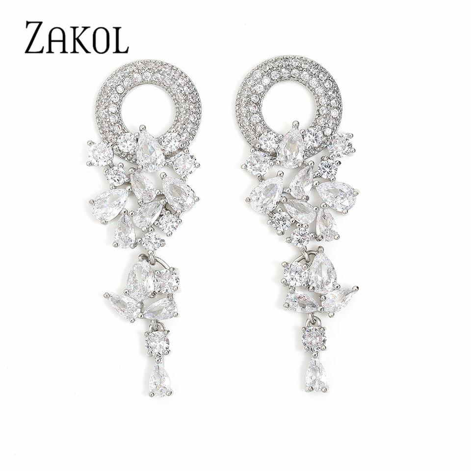 ZAKOL Elegant Blue Cubic Zirconia Long Tassel Drop Earrings for Women Luxury Leaf Shape Bridal Wedding Stylish Jewelry
ZAKOL Elegant Blue Cubic Zirconia Long Tassel Drop Earrings for Women Luxury Leaf Shape Bridal Wedding Stylish Jewelry
