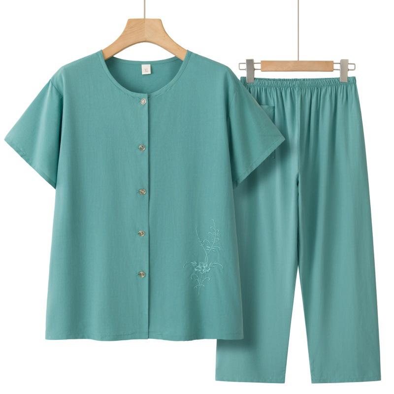 Elegant Two-Piece Summer Set for Middle-Aged and Elderly Women - Short Sleeve Casual Style 3XL for 120-140 jin зелений
Elegant Two-Piece Summer Set for Middle-Aged and Elderly Women - Short Sleeve Casual Style 3XL for 120-140 jin зелений