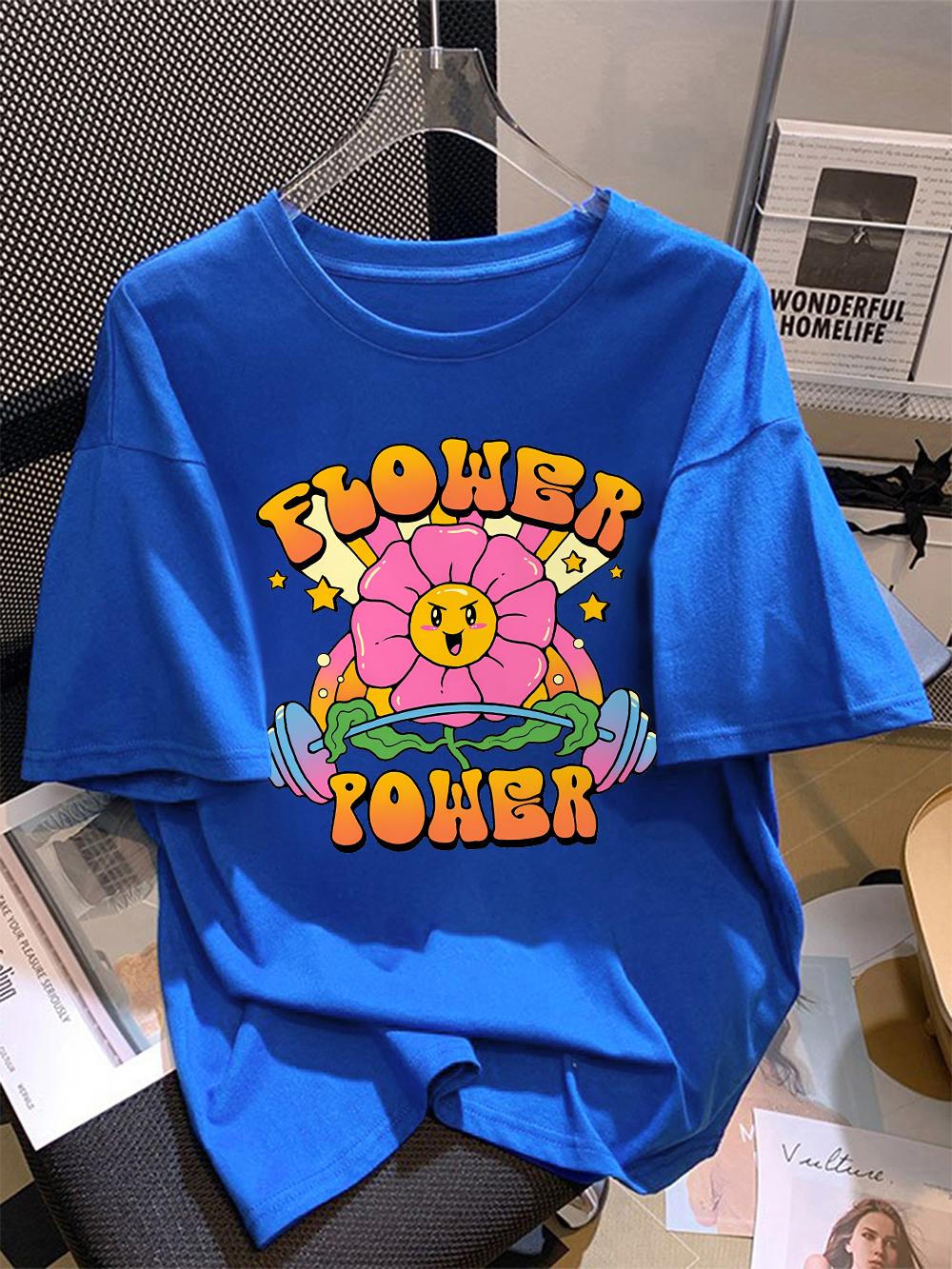 Summer TShirts Cotton Womens Flower Power Printing Short Sleeve Comfortable Loose ONeck Tops Holiday Casual Womans Clothes S
Summer TShirts Cotton Womens Flower Power Printing Short Sleeve Comfortable Loose ONeck Tops Holiday Casual Womans Clothes S