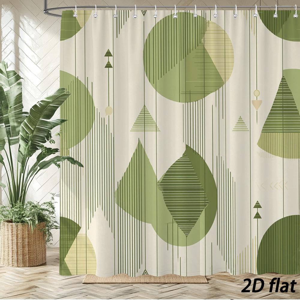 Shower Curtain 2D Flat Print Off White Background Olive Green Light Green Yellow Green Circles Triangles Vertical Lines W60H190(CM)-1 Pcs
Shower Curtain 2D Flat Print Off White Background Olive Green Light Green Yellow Green Circles Triangles Vertical Lines W60H190(CM)-1 Pcs