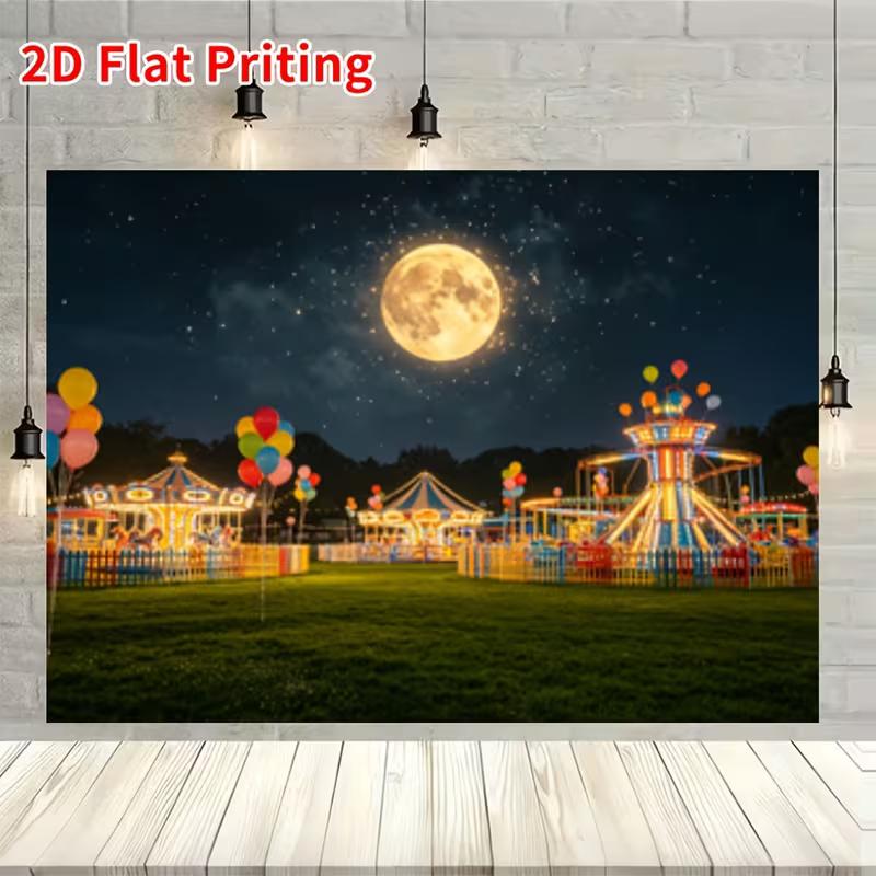 2D Flat Print Night Carnival Backdrop Moonlight Amusement Park Photography Background 47.2x31.5inch/120*80cm
2D Flat Print Night Carnival Backdrop Moonlight Amusement Park Photography Background 47.2x31.5inch/120*80cm