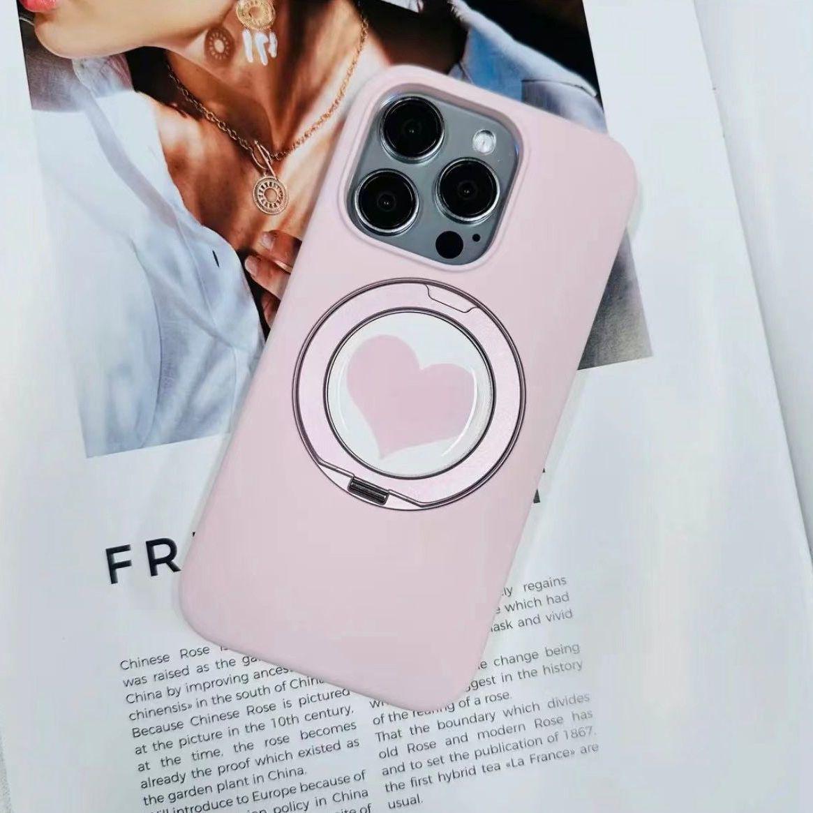 Compatible Multi-Model Phone Case: Liquid Silicone, Magnetic Suction, Heart Rotating Bracket for iPhone 13/14/15/16/17 Pro Max. iPhone 15
Compatible Multi-Model Phone Case: Liquid Silicone, Magnetic Suction, Heart Rotating Bracket for iPhone 13/14/15/16/17 Pro Max. iPhone 15