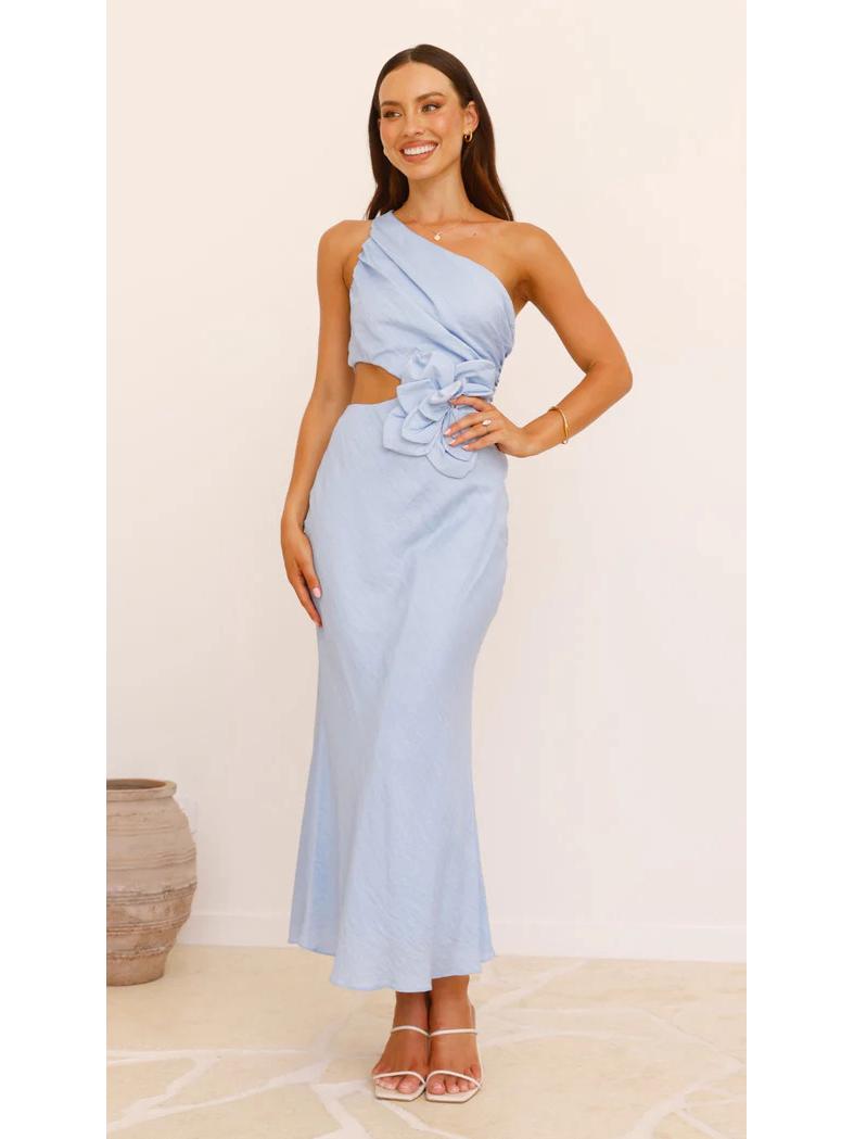 Летнее женское облегающее сексуальное платье-труба однотонного цвета в европейско-американском стиле в честь 25-летия - 68672 Large синий