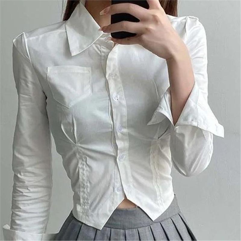 Женский облегающий кроп-топ с длинным рукавом и воротником поло Extra Large
Женский облегающий кроп-топ с длинным рукавом и воротником поло Extra Large