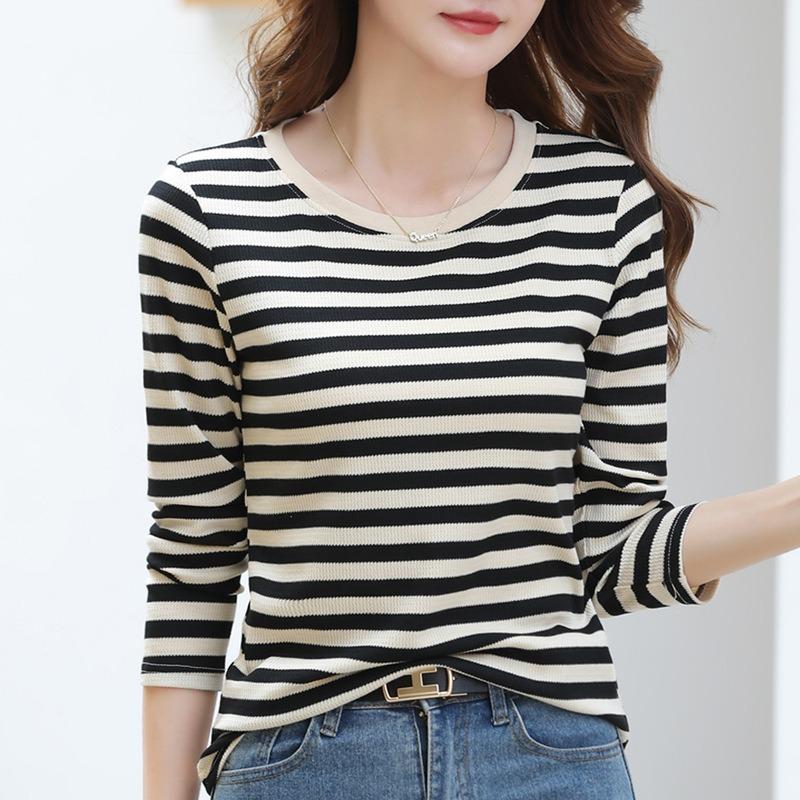Весенне-осенняя женская блузка с круглым вырезом, модный тонкий топ с длинными рукавами в полоску 2XL чёрный
Весенне-осенняя женская блузка с круглым вырезом, модный тонкий топ с длинными рукавами в полоску 2XL чёрный