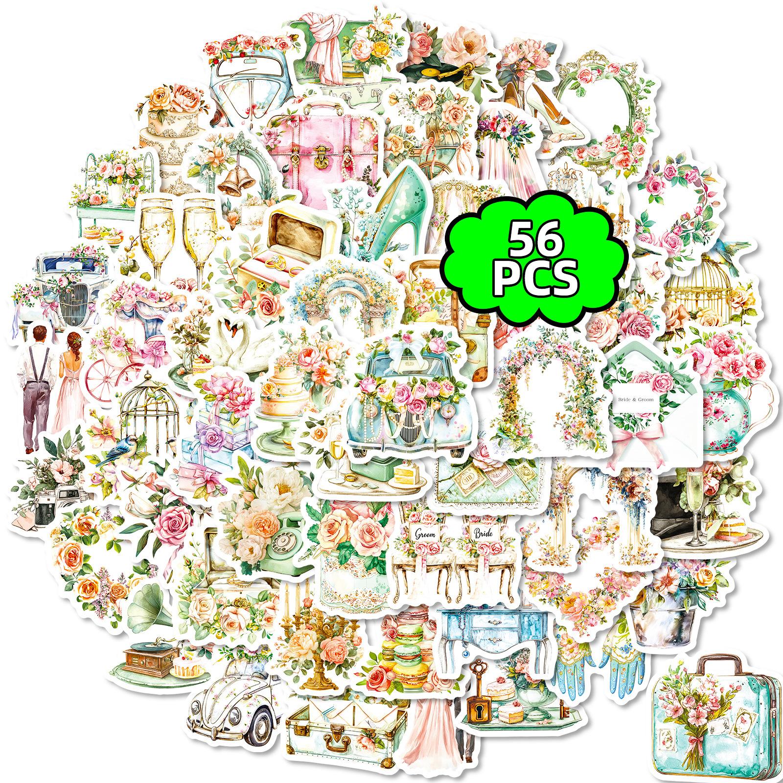 New 56 Small Fresh Retro Wedding Flowers Stickers Watercolor Flowers Wedding Creative Decoration Materials Stickers
New 56 Small Fresh Retro Wedding Flowers Stickers Watercolor Flowers Wedding Creative Decoration Materials Stickers
