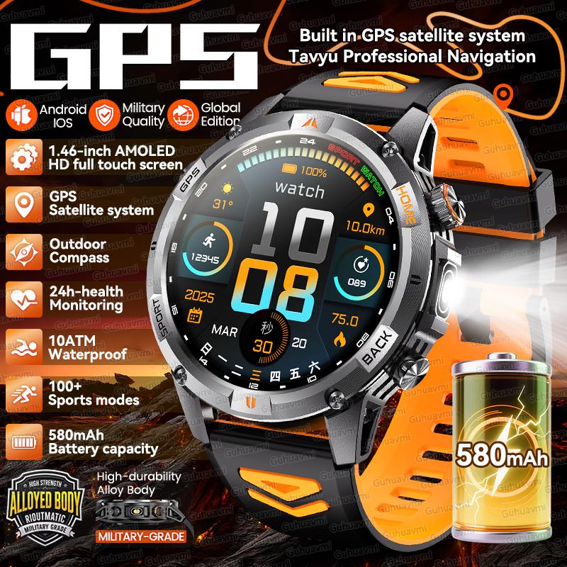 2026 New Adult Outdoor GPS Sport Smart Watch Altimeter Barometer 10ATM Waterproof 580mAh Battery Bluetooth Call Men AMOLED Smartwatch Black orange
2026 New Adult Outdoor GPS Sport Smart Watch Altimeter Barometer 10ATM Waterproof 580mAh Battery Bluetooth Call Men AMOLED Smartwatch Black orange