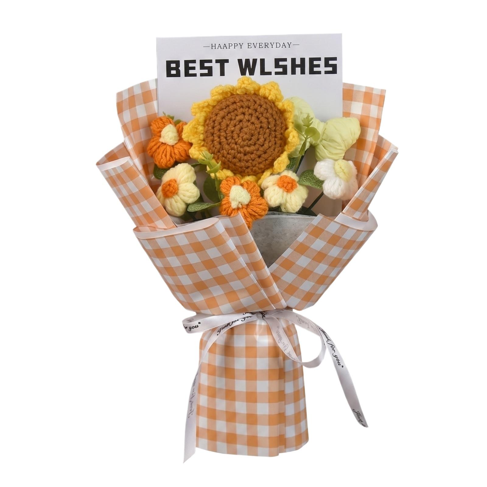Handmade Knitted Sunflower Bouquet with Smile Face, Yarn Artificial Flower, Mother s Day Graduation Gift one size помаранчевий
Handmade Knitted Sunflower Bouquet with Smile Face, Yarn Artificial Flower, Mother s Day Graduation Gift one size помаранчевий