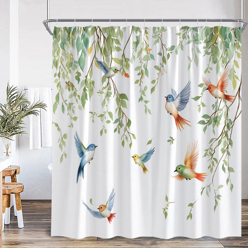 Bird Shower Curtains Colorful Birds On Tree With Green Leaves Farmhouse Bath Curtain Polyester Fabric Bathroom Decor With Hooks W60H190(CM)-1 Pcs
Bird Shower Curtains Colorful Birds On Tree With Green Leaves Farmhouse Bath Curtain Polyester Fabric Bathroom Decor With Hooks W60H190(CM)-1 Pcs
