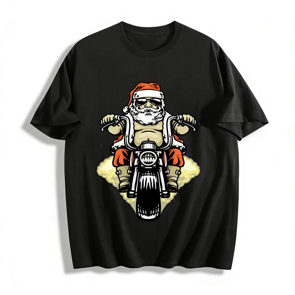 Cool Santa Riding Motorcycle Graphic Casual Top Pure cotton T-shirt XXS
Cool Santa Riding Motorcycle Graphic Casual Top Pure cotton T-shirt XXS