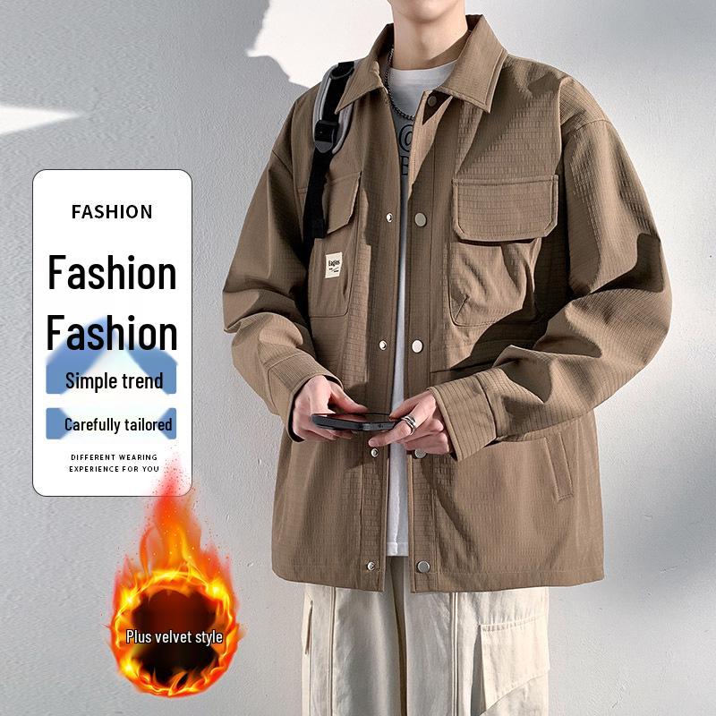 Men s Plus Size Versatile Velvet Lapel Jacket - Autumn/Winter Loose Fit XL хакі
Men s Plus Size Versatile Velvet Lapel Jacket - Autumn/Winter Loose Fit XL хакі
