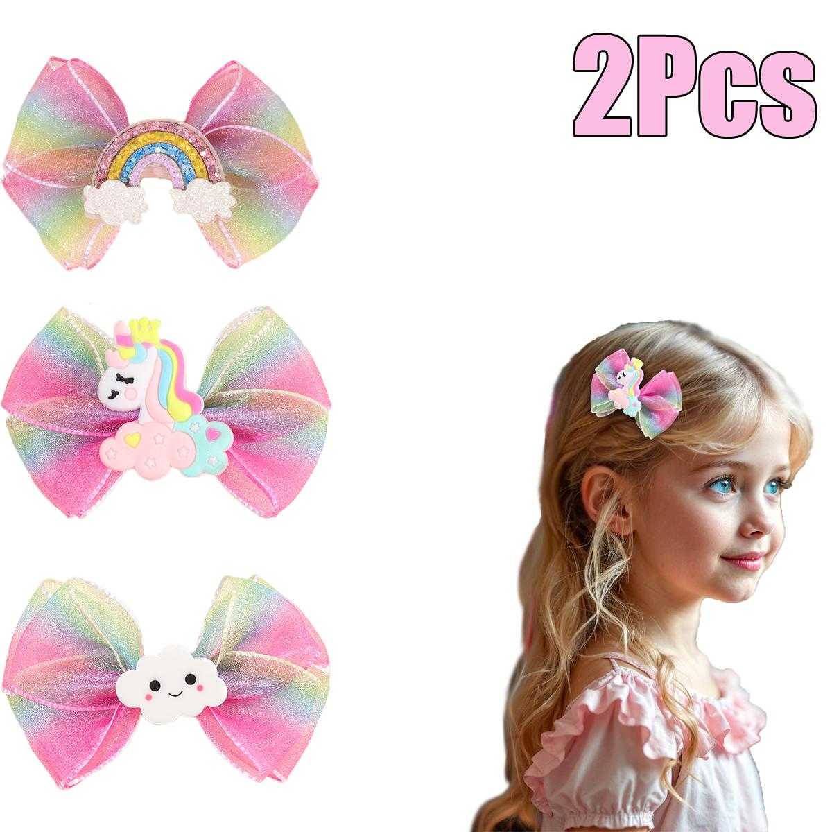 2Pcs Rainbow Bow Hair Clips Sweet Glitter Gradient Chiffon Butterfly Hairpin Princess Children Barrettes Girls Hair Accessories
2Pcs Rainbow Bow Hair Clips Sweet Glitter Gradient Chiffon Butterfly Hairpin Princess Children Barrettes Girls Hair Accessories
