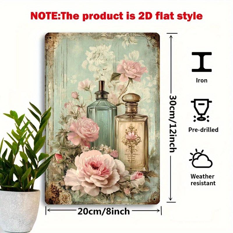 D Flat Vintage Rose and Perfume Bottle Metal Wall Art Sign x Inches Romantic Floral Design with Pink Roses 20x30cm(7.8x11.8inch)
D Flat Vintage Rose and Perfume Bottle Metal Wall Art Sign x Inches Romantic Floral Design with Pink Roses 20x30cm(7.8x11.8inch)