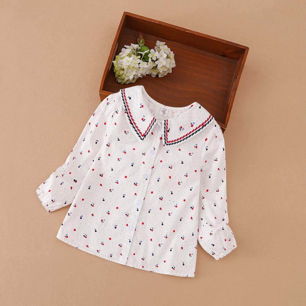 Girls Cherry Pattern Long Sleeve Shirt Sailor Collar Navy Red Stripe Trim Button down Blouse for 2-6 Years Old Children 90 белый
Girls Cherry Pattern Long Sleeve Shirt Sailor Collar Navy Red Stripe Trim Button down Blouse for 2-6 Years Old Children 90 белый