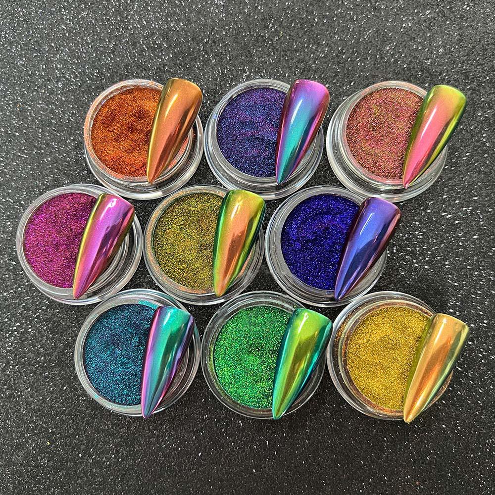 Chameleon Color-Changing Optical Powder for Nail Art and Pearlescent Glitter Makeup, High-Gloss Coating, Available Now.
Chameleon Color-Changing Optical Powder for Nail Art and Pearlescent Glitter Makeup, High-Gloss Coating, Available Now.