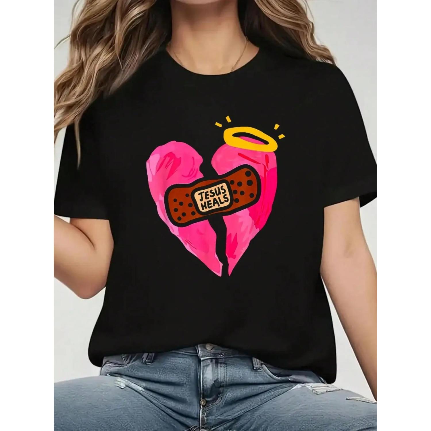 Jesus heals broken hearts printed short-sleeved T-shirt casual and versatile style suitable for daily wear in summer XXXXXL чорний
Jesus heals broken hearts printed short-sleeved T-shirt casual and versatile style suitable for daily wear in summer XXXXXL чорний
