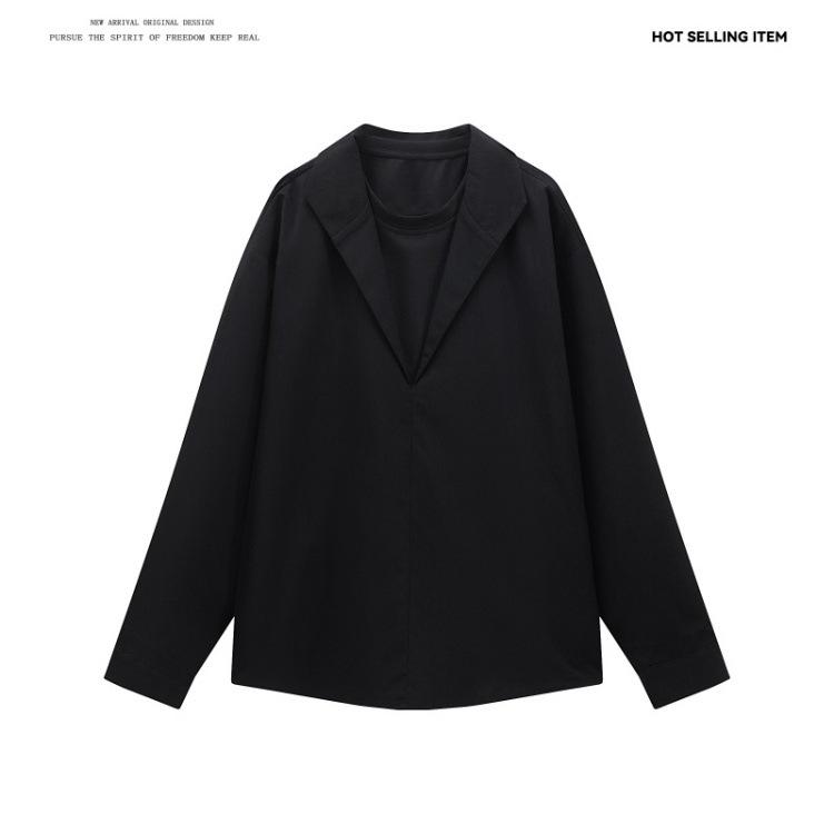 Autumn Men S Solid Color Long Sleeve Shirt Fashion Fake Two-Piece V-Neck Shirt Design Top M чёрный
Autumn Men S Solid Color Long Sleeve Shirt Fashion Fake Two-Piece V-Neck Shirt Design Top M чёрный