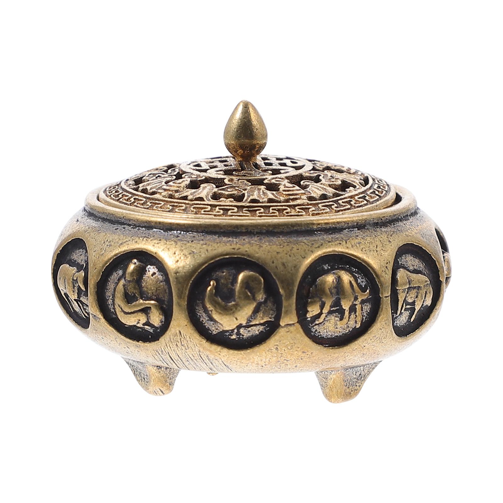 Brass Chinese Zodiac Aromatherapy Incense Furnace Metal Censer Bowl Home Decor Bedroom Study Yoga Room Accessory
Brass Chinese Zodiac Aromatherapy Incense Furnace Metal Censer Bowl Home Decor Bedroom Study Yoga Room Accessory
