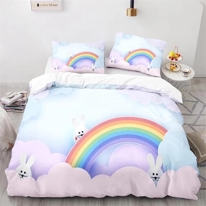 Comforter Cartoon Animal Cute Rainbow Rabbit Bedding Set Microfiber Wildlife Twin Size For Girls Boys Kawaii Room Comforter (quilt)-EU Single(135*200cm)3pcs
Comforter Cartoon Animal Cute Rainbow Rabbit Bedding Set Microfiber Wildlife Twin Size For Girls Boys Kawaii Room Comforter (quilt)-EU Single(135*200cm)3pcs