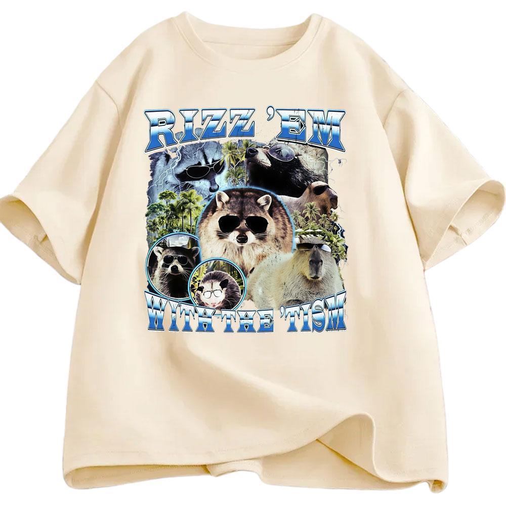 Rizz Em with The Tism Fun Dolphin Raccoon Tshirt Summer Mens Womens Casual Cotton Fashion Oversized Street Y2K Tshirt M
Rizz Em with The Tism Fun Dolphin Raccoon Tshirt Summer Mens Womens Casual Cotton Fashion Oversized Street Y2K Tshirt M