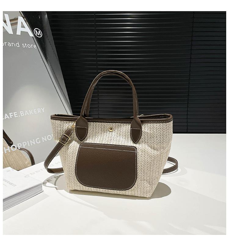 Niche large-capacity new straw woven tote bag thickened shopping bag European and American shoulder bag women s splicing handbag коричневый
Niche large-capacity new straw woven tote bag thickened shopping bag European and American shoulder bag women s splicing handbag коричневый