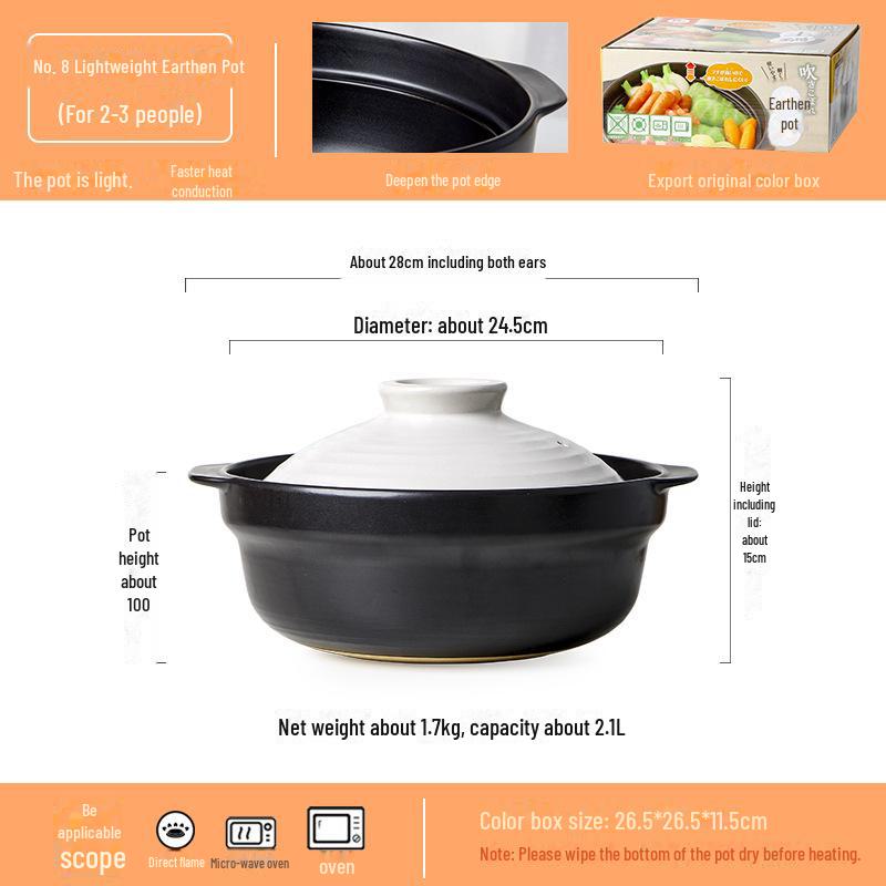 Керамическая кастрюля с одной крышкой для использования на газовой плите и в духовке