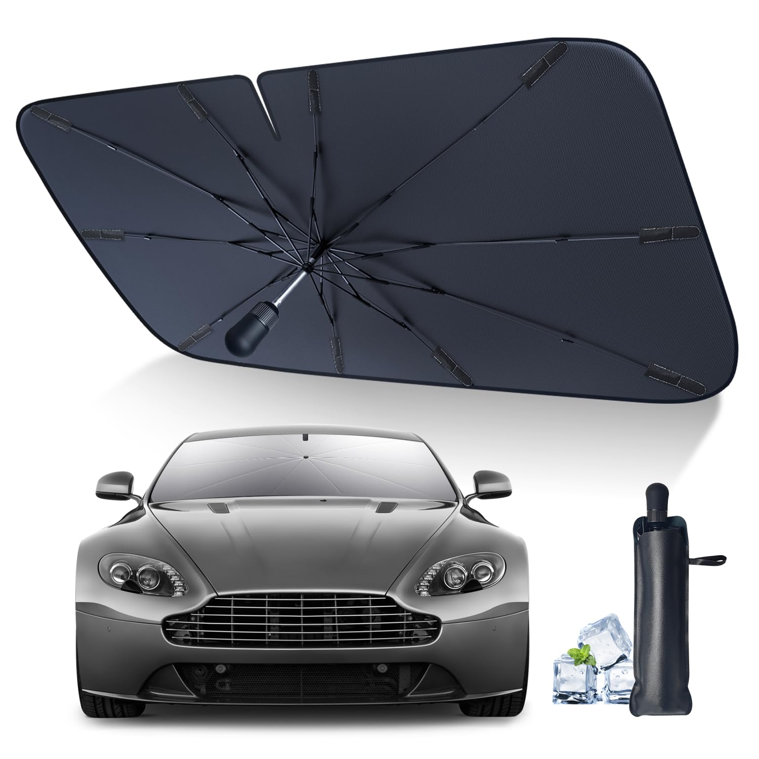 Car Sunshade Sunshade Car Front SUEGMO New Design Extendable Center Car Sunshade Umbrella Type Foldable 10 Ribs Light Blocking Heat Blocking UV чорний
Car Sunshade Sunshade Car Front SUEGMO New Design Extendable Center Car Sunshade Umbrella Type Foldable 10 Ribs Light Blocking Heat Blocking UV чорний