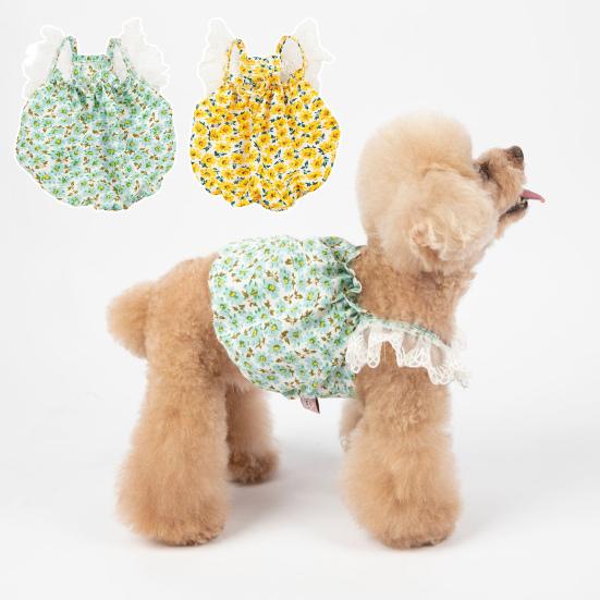 Creative Floral Pattern Pet Dress Beautiful Bright-colored Cotton Dog Dress 
Creative Floral Pattern Pet Dress Beautiful Bright-colored Cotton Dog Dress