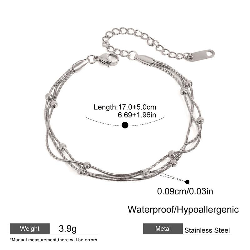 Stainless Steel Multilayer Layered Round Beaded Bracelets for Couple Snake Chain Bracelet Women Exquisite 18K Gold Color Jewelry
Stainless Steel Multilayer Layered Round Beaded Bracelets for Couple Snake Chain Bracelet Women Exquisite 18K Gold Color Jewelry