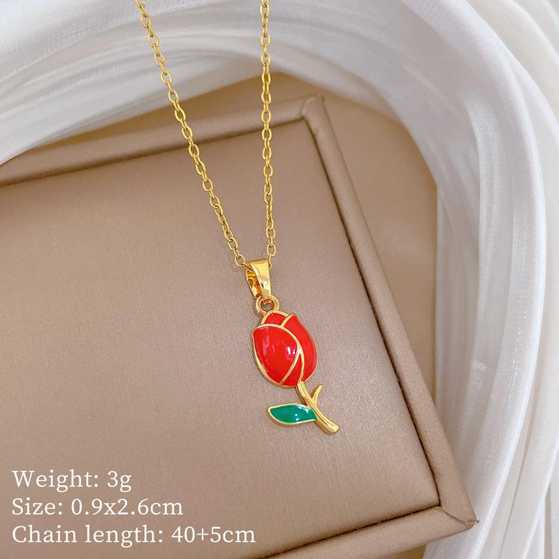 Titanium Steel, Dripping Rose Minimalist Temperament Gorgeous Full Diamond Necklace Women S Versatile Collarbone Chain Titanium Steel Chain
Titanium Steel, Dripping Rose Minimalist Temperament Gorgeous Full Diamond Necklace Women S Versatile Collarbone Chain Titanium Steel Chain