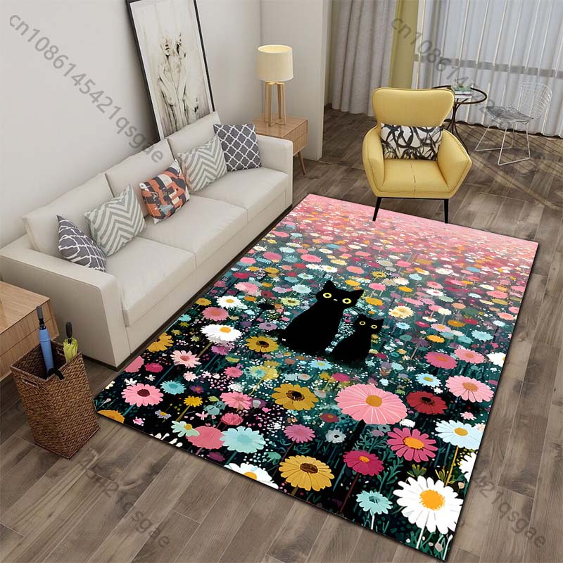 Multiple sizes two black cats in vibrant wildflowers Print Carpet for Living Room Bedroom Sofa Home Decor Non-slip Mat Gift 40x60cm
Multiple sizes two black cats in vibrant wildflowers Print Carpet for Living Room Bedroom Sofa Home Decor Non-slip Mat Gift 40x60cm