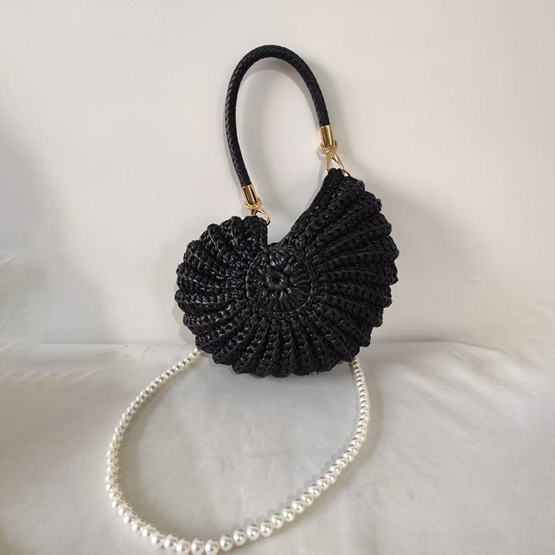 New Hand-woven Conch Bag Metallic Color Shell Purse Pearl Chain Crossbody Bag Simple Elegant Handbag Summer Beach Vacation Bag чорний
New Hand-woven Conch Bag Metallic Color Shell Purse Pearl Chain Crossbody Bag Simple Elegant Handbag Summer Beach Vacation Bag чорний