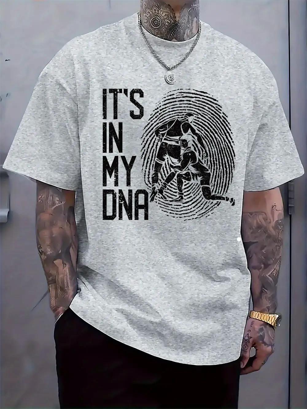 Casual Crew Neck T-shirt with IT S IN MY DNA Graphic & Fingerprint Design - Short Sleeve XXXL
Casual Crew Neck T-shirt with IT S IN MY DNA Graphic & Fingerprint Design - Short Sleeve XXXL