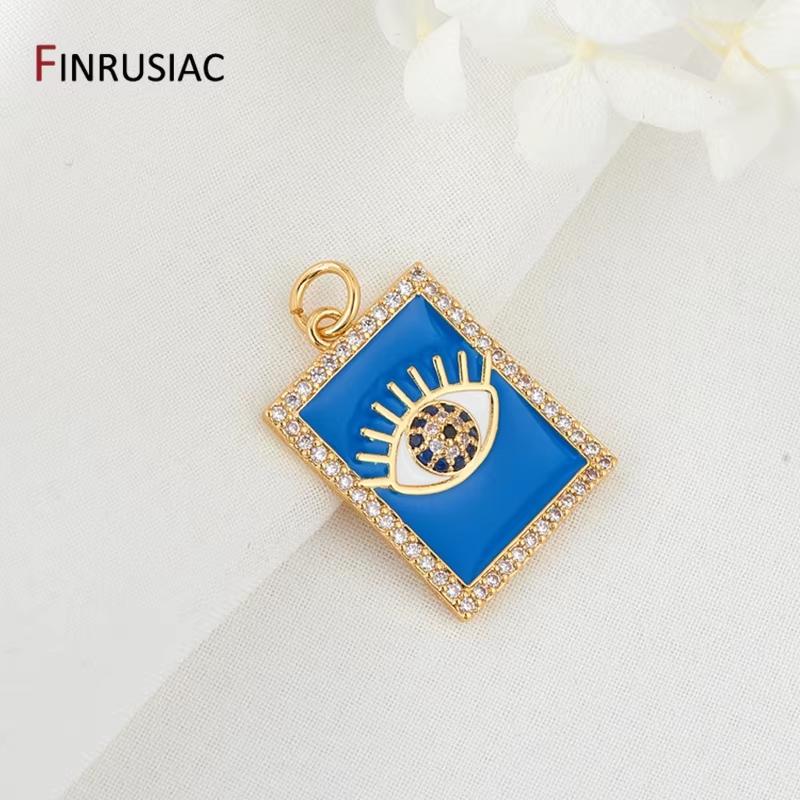 14K Gold Plated Brass Turkish Evil Blue Eye Enamel Square Charms Rectangle Pendants For DIY Necklace Jewelry Making Findings 1 piece
14K Gold Plated Brass Turkish Evil Blue Eye Enamel Square Charms Rectangle Pendants For DIY Necklace Jewelry Making Findings 1 piece