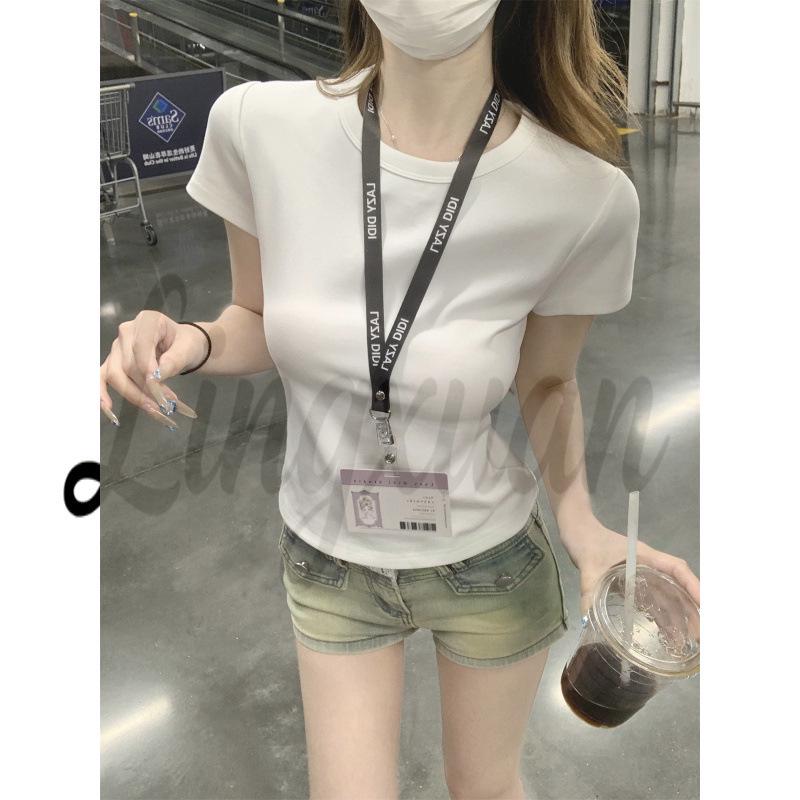 Spring/Summer Korean Style Elegant Round Neck Pure Cotton Slim Fit Short Sleeve T-shirt Large білий
Spring/Summer Korean Style Elegant Round Neck Pure Cotton Slim Fit Short Sleeve T-shirt Large білий