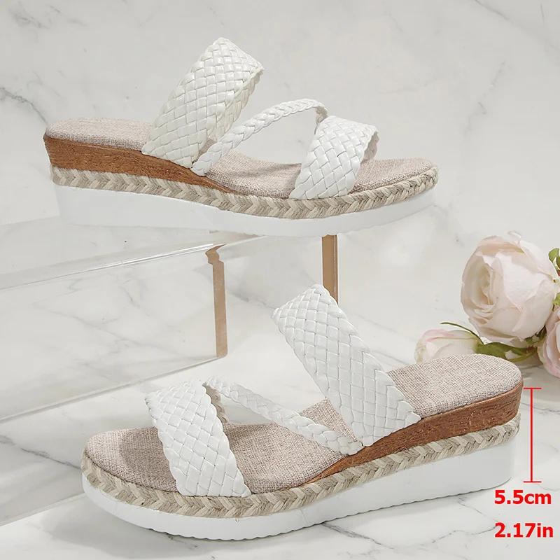 Fashion Zoki Lightweight Thick Sole Woven Slippers for Women 2025 Summer Wedge Heels Sandals Woman Plus Size Platform Sandles Female 43 белый
Fashion Zoki Lightweight Thick Sole Woven Slippers for Women 2025 Summer Wedge Heels Sandals Woman Plus Size Platform Sandles Female 43 белый