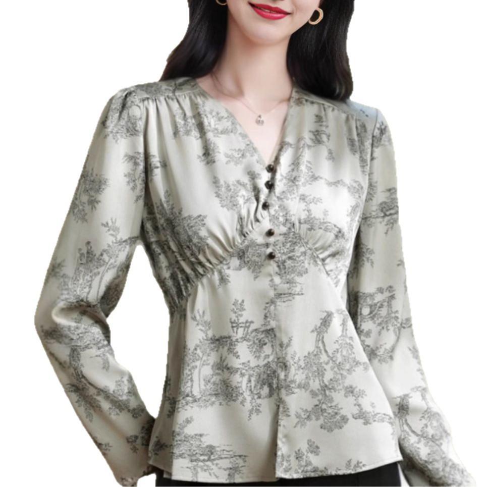 Fashion Printed V-neck Shirt Women s Waist High-end Foreign Style Age-reducing Shirt Spring New Long-sleeved Top 3XL
Fashion Printed V-neck Shirt Women s Waist High-end Foreign Style Age-reducing Shirt Spring New Long-sleeved Top 3XL