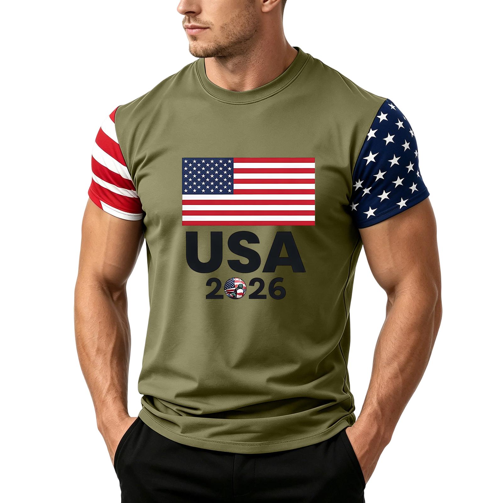 Men s Loose Fit Short Sleeve T Shirt Independence Day Flag Print Casual Summer Daily Wear Top S
Men s Loose Fit Short Sleeve T Shirt Independence Day Flag Print Casual Summer Daily Wear Top S