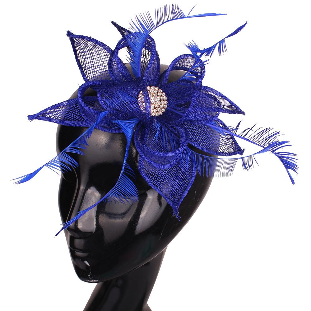 European And American Style Feather Flower Headgear Retro Leather Pink Top Hat Hemp Yarn Headband Hairpin Dual-Purpose королівський синій колір
European And American Style Feather Flower Headgear Retro Leather Pink Top Hat Hemp Yarn Headband Hairpin Dual-Purpose королівський синій колір