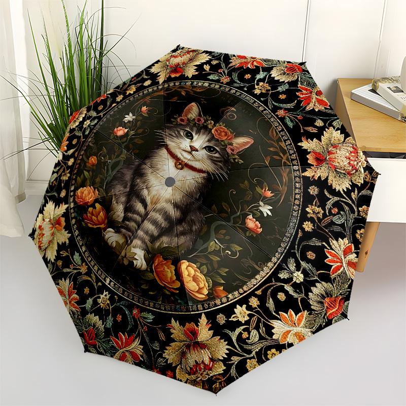Cat Portrait, Floral FrameThemed Automatic Opening and Closing umbrella 8 Ribs, Suitable for Leisure and Going Out, Outdoor Accessory, Got
Cat Portrait, Floral FrameThemed Automatic Opening and Closing umbrella 8 Ribs, Suitable for Leisure and Going Out, Outdoor Accessory, Got